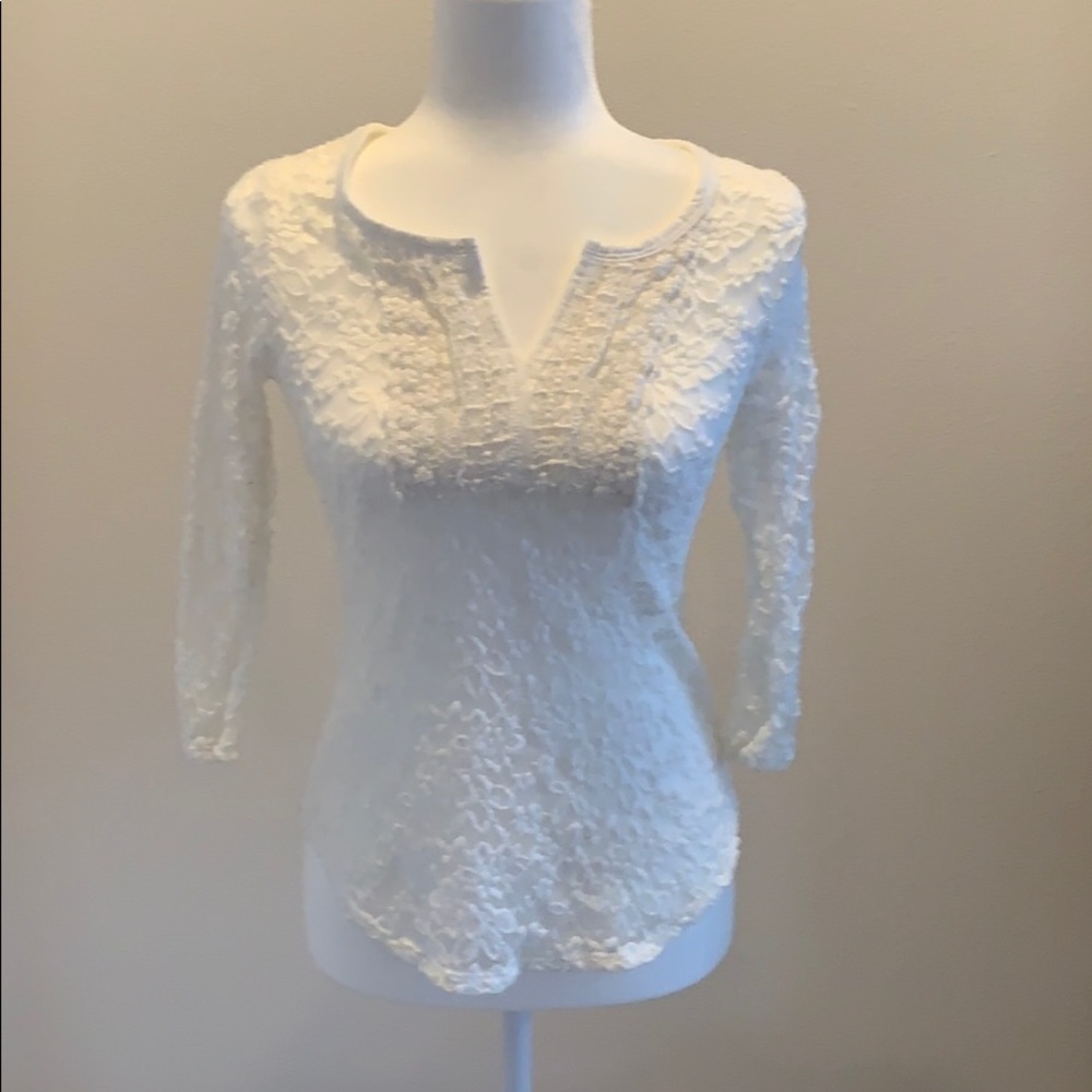 No boundaries White Lace/Mesh Top Sz 7/9 M​​​​​​​​​​​​​​​​​​